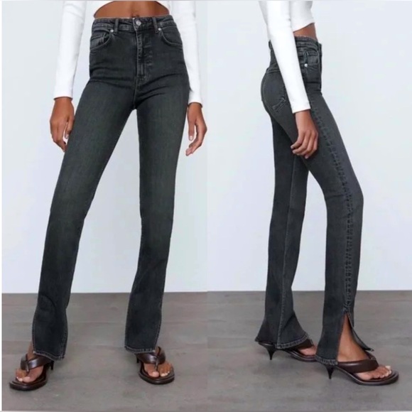 Women’s High Rise Side Slit Jean’s ZARA US4/EUR36 - Picture 1 of 10